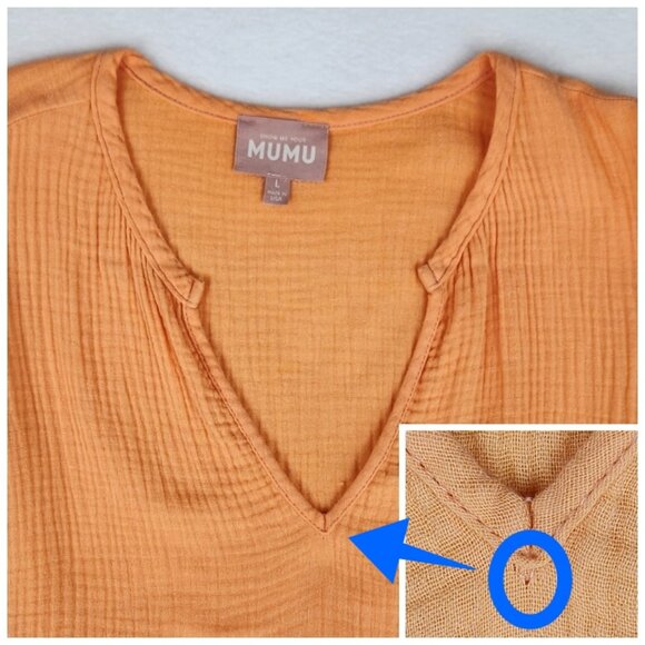 Show Me Your MuMu Kenya Gauze Summer V Neck Beach Dress Size L Orange - Picture 8 of 8